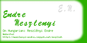 endre meszlenyi business card