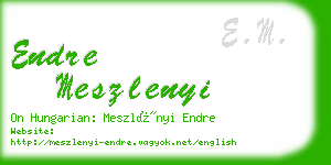 endre meszlenyi business card